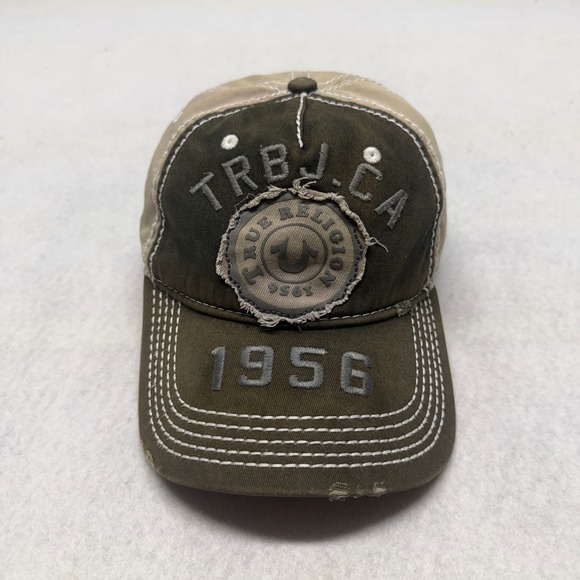 True Religion Other - True Religion TRBJ CA 1956 Hat Vintage Y2K Distressed Contrast Stitch Strapback